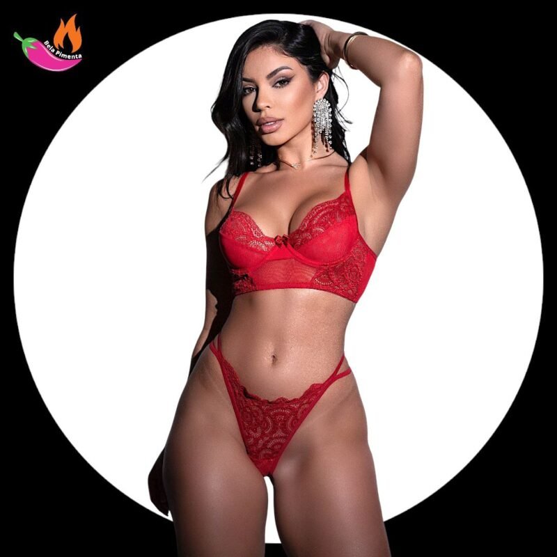 Conjunto Cropped Linda Vermelho - GG - 626
