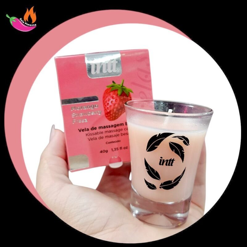 Vela de Massagem Beijável de Morango Intt 40g