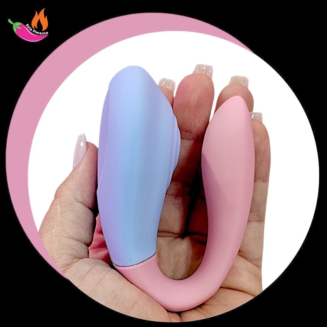Vibrador de Casal Explore Joy com Controle - Rosa e Azul - Imagem 2
