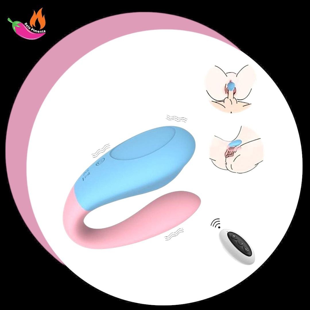 Vibrador de Casal Explore Joy com Controle - Rosa e Azul - Imagem 7