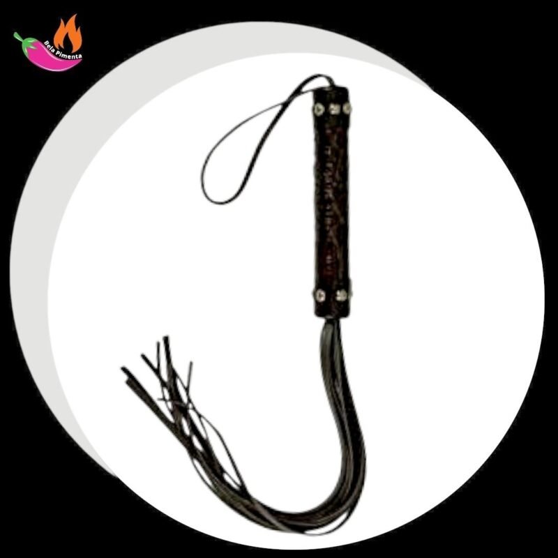 Chicote com Tiras Finas Preto Sado BDSM