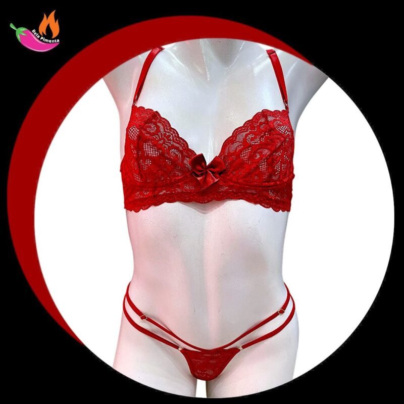Conjunto Ingrid Renda Vermelho - G