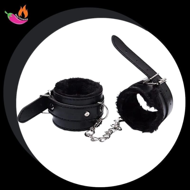 Algemas Bracelete e Pelúcia Aveludada Preto