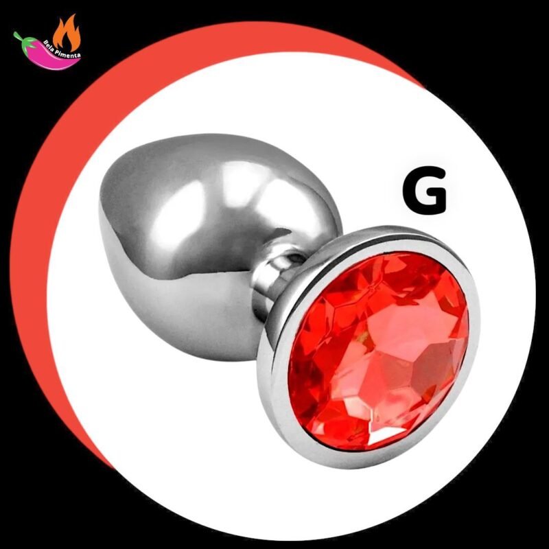 Plug Anal Metal Redondo G Prata / Vermelho