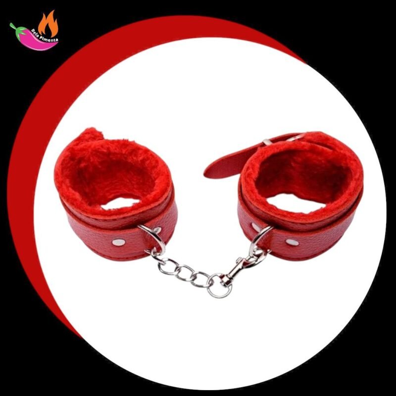 Algemas Bracelete e Pelúcia Aveludada Vermelha