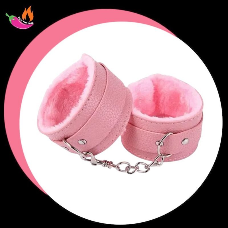 Algemas Bracelete e Pelúcia Aveludada Rosa