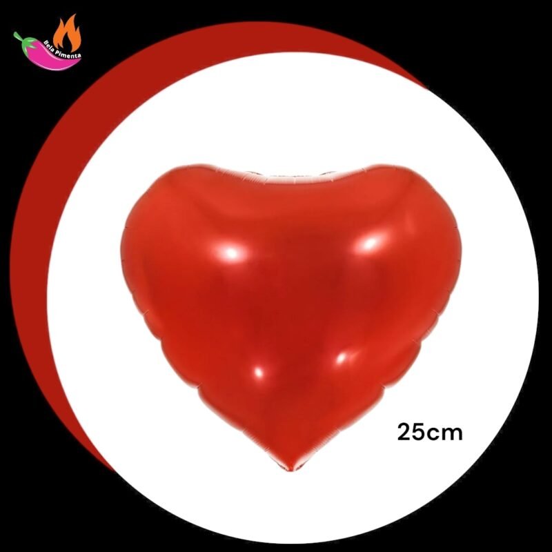 Balão Coração Metalizado Vermelho 25cm
