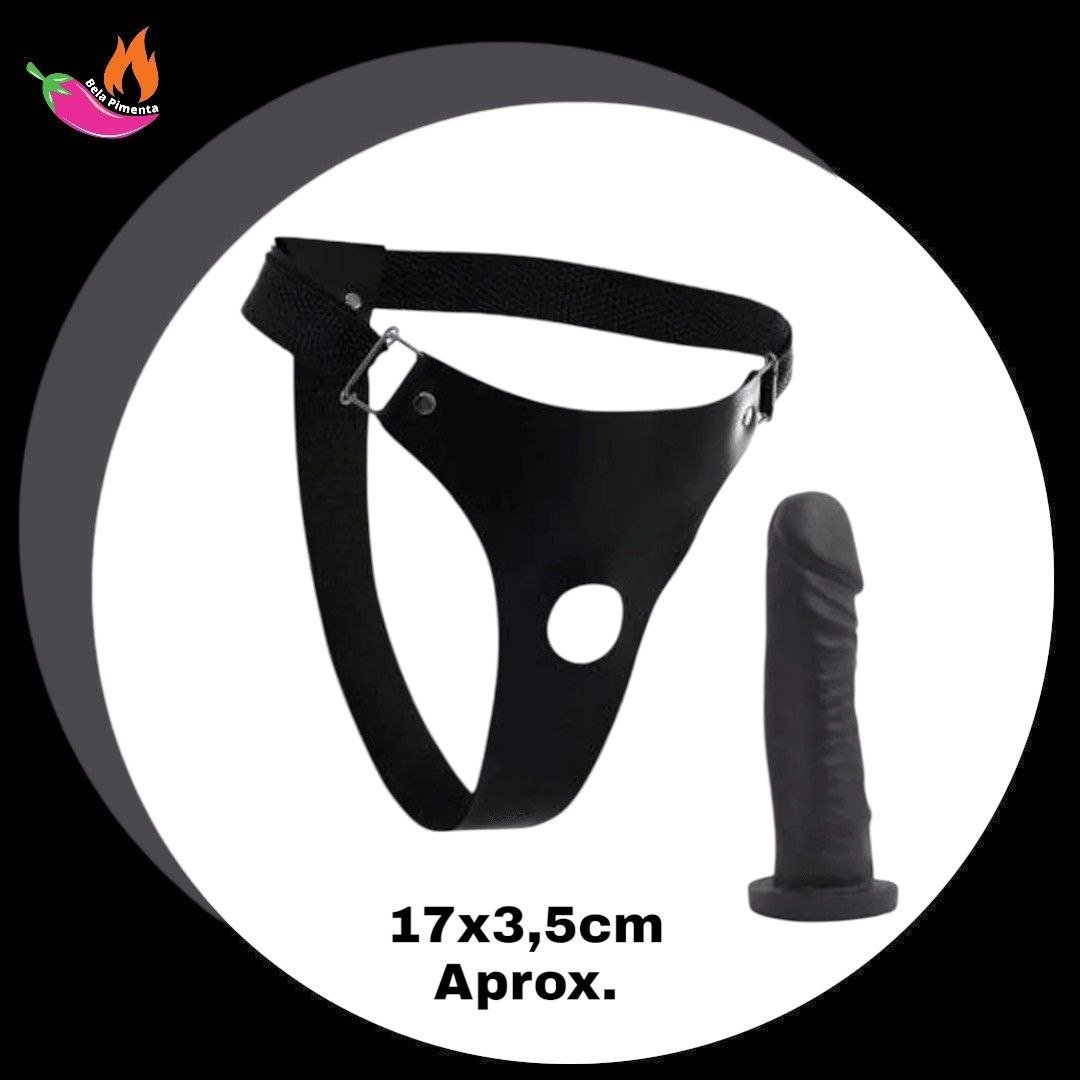 Cinta Peniana com Protese Peniana 17x3,5cm Preto
