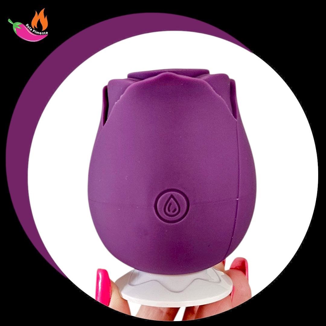 Vibrador Sugador Flor Rosa Blush Roxo