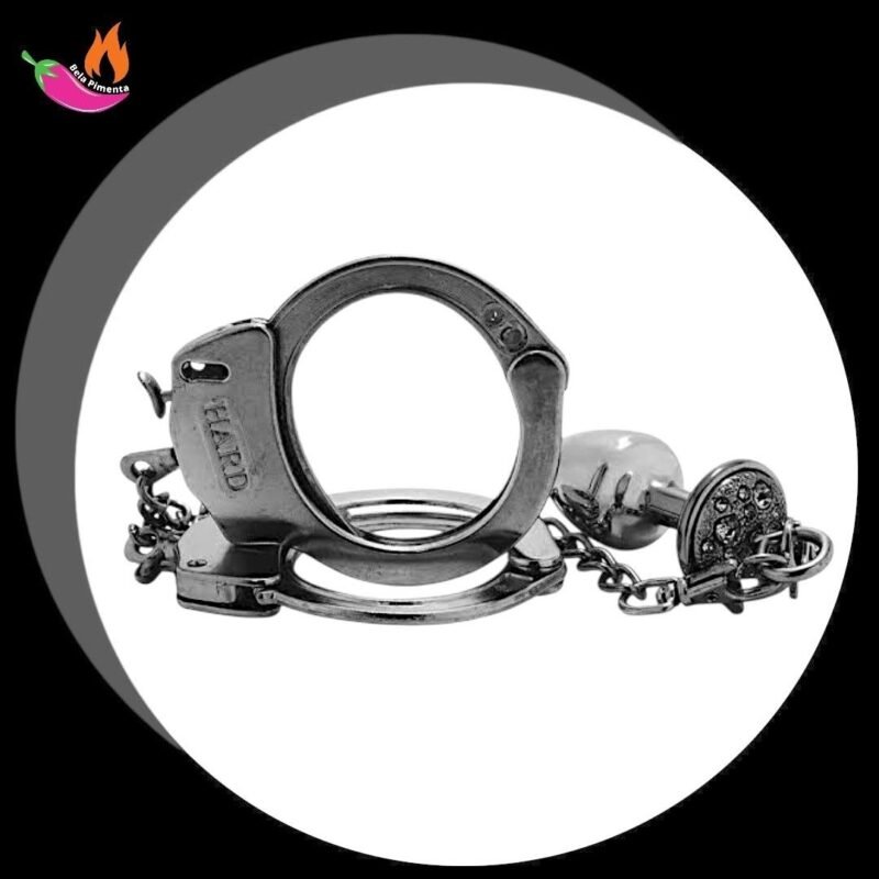 Kit Algemas com Plug Anal Metal Cravejado P Onix