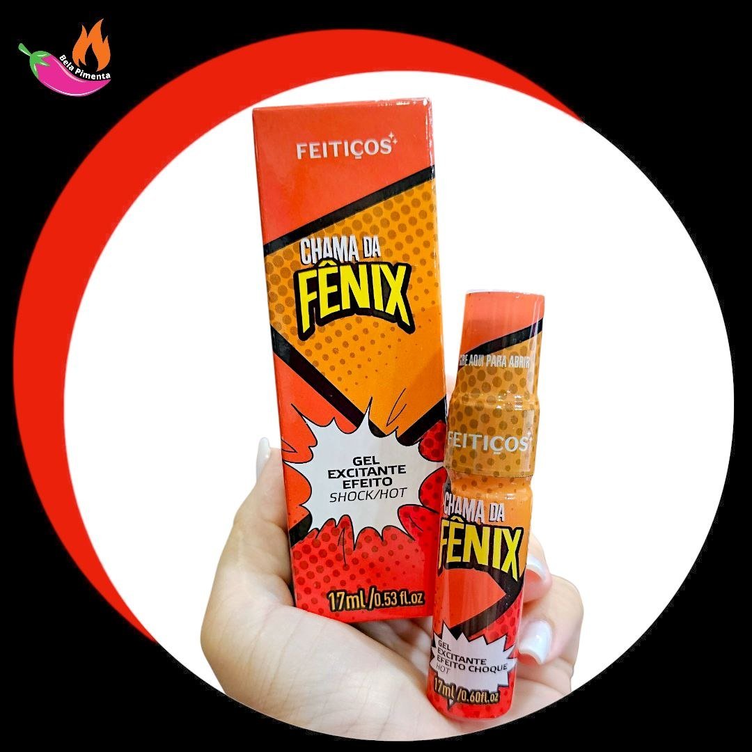Gel Excitante Chama da Fenix Efeito Choque Hot - Morango 17ml