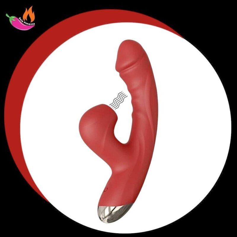 Vibrador Ponto G e Clitoris Sugador 2 em 1 Love Vermelho