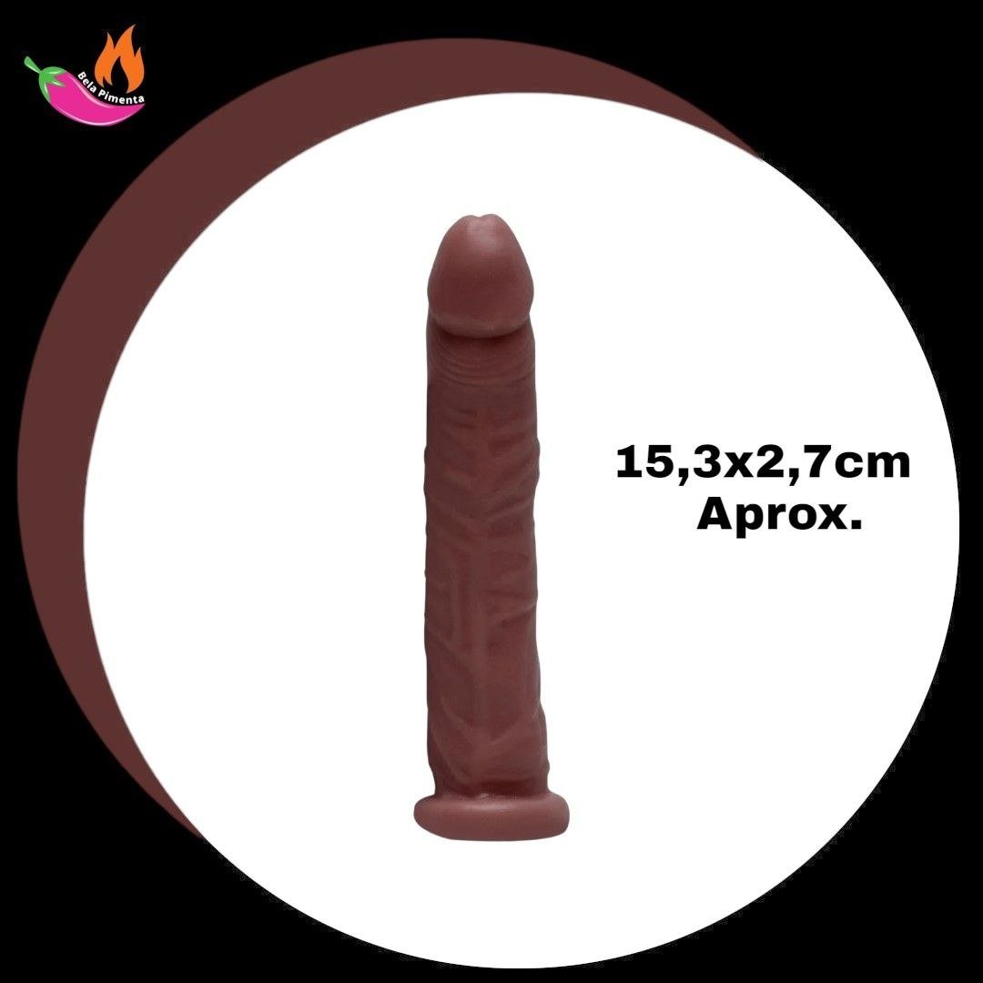 Protese Peniana PVC Atoxico 15,3x2,7cm Marrom