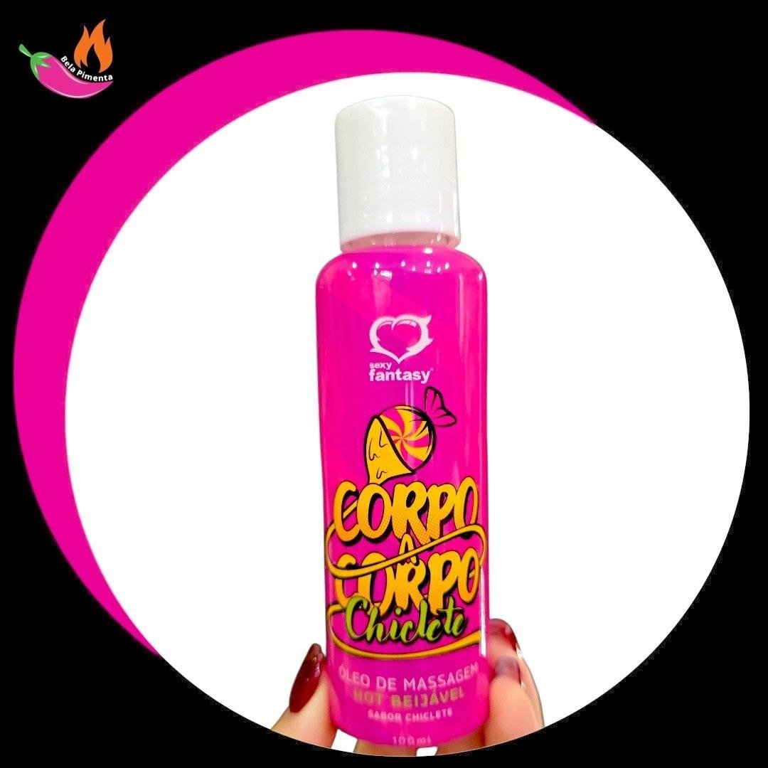 Oleo para Massagem Esquenta Beijavel Corpo a Corpo Chiclete 100ml