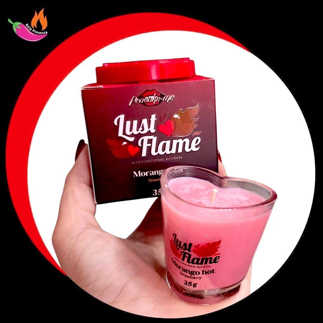 Vela de Massagem Beijável Lust Flame Morango Hot 35g