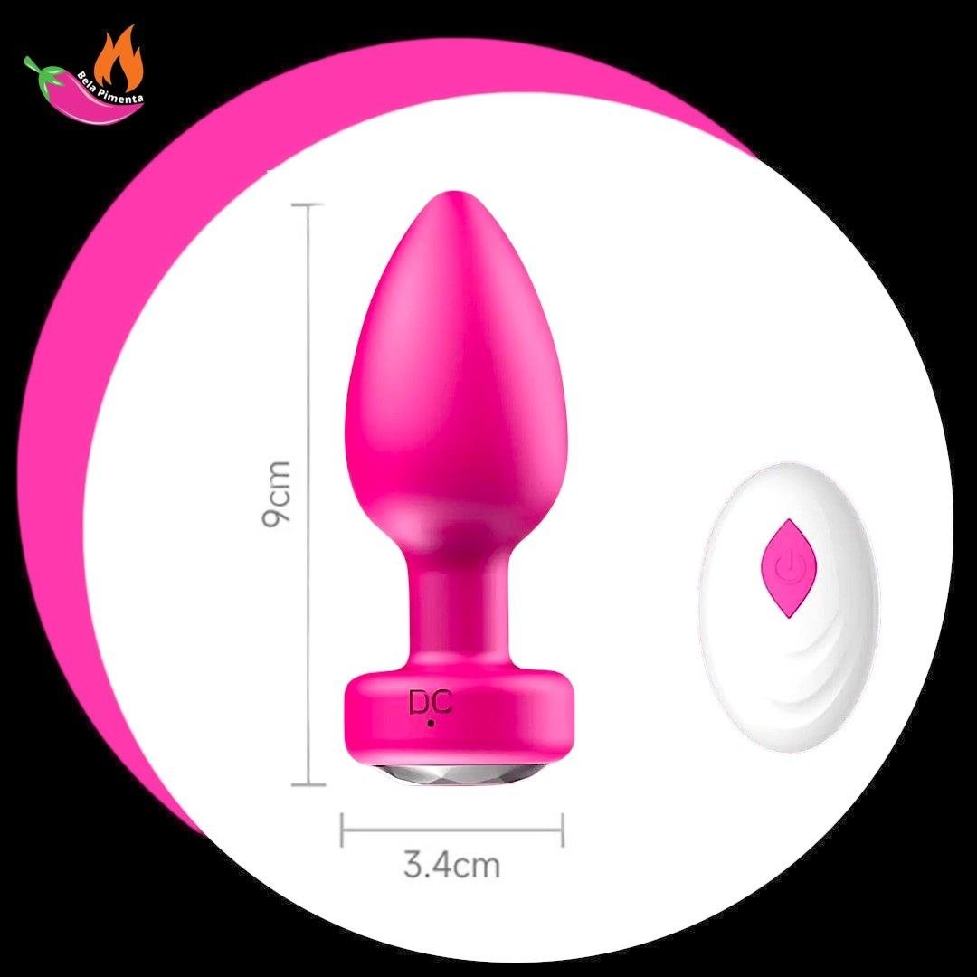 Vibrador Plug Anal M com Controle Rosa - Imagem 3