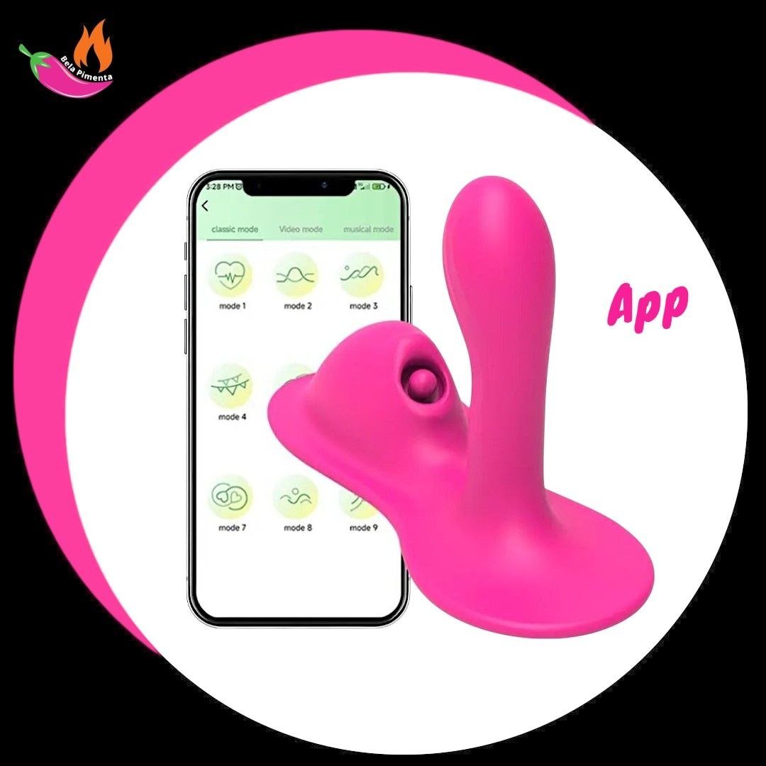 Vibrador Sentadona 2 em 1 Pink com Aplicativo App