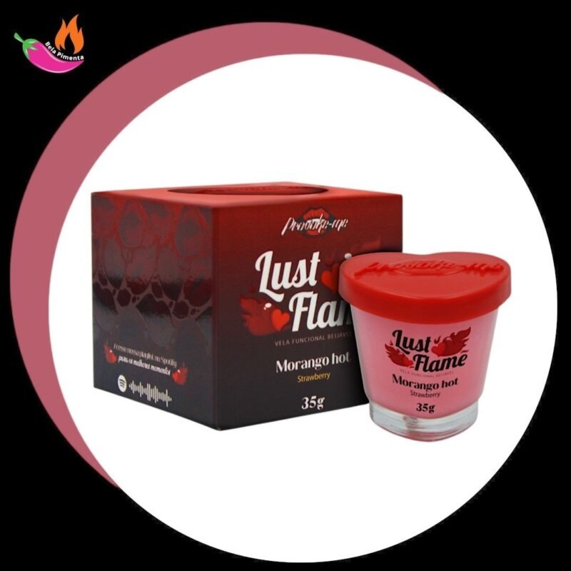 Vela de Massagem Beijável Lust Flame Morango Hot 35g