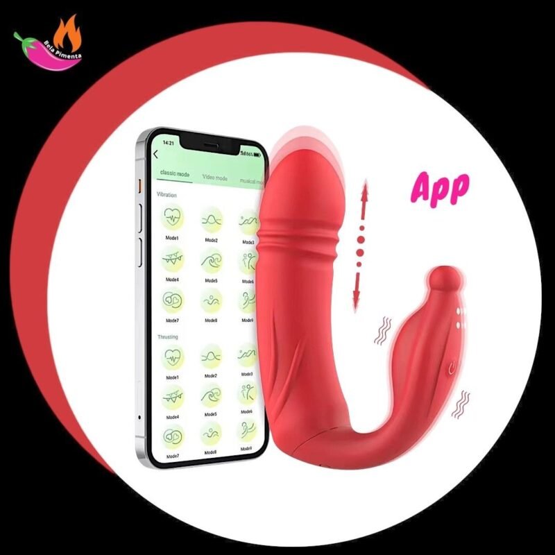 Vibrador Vai em Vem 2 em 1 Tudor Vermelho
