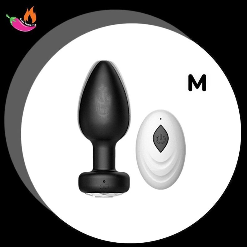 Vibrador Plug Anal M com Controle Preto
