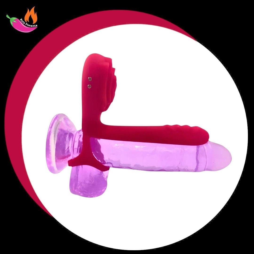 Anel Companheiro com Vibrador e Controle Frank Vermelho