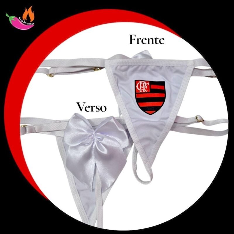 Calcinha Personalizada Times Flamengo Branca