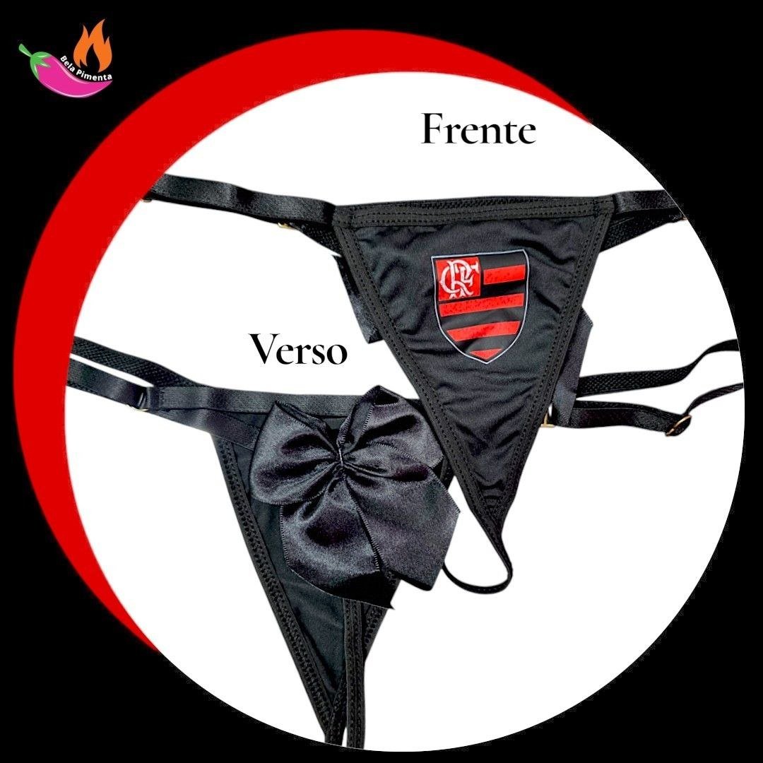 Calcinha Personalizada Times Flamengo Preta