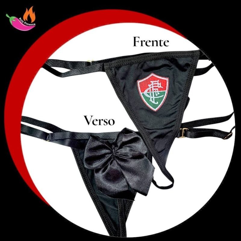 Calcinha Personalizada Times Fluminense Preta