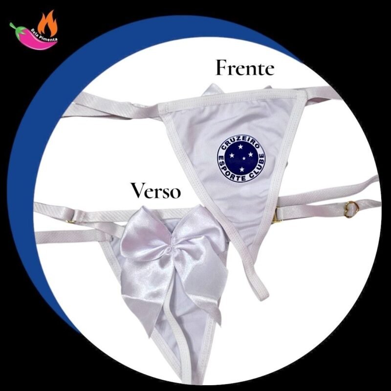 Calcinha Personalizada Times Cruzeiro Branca