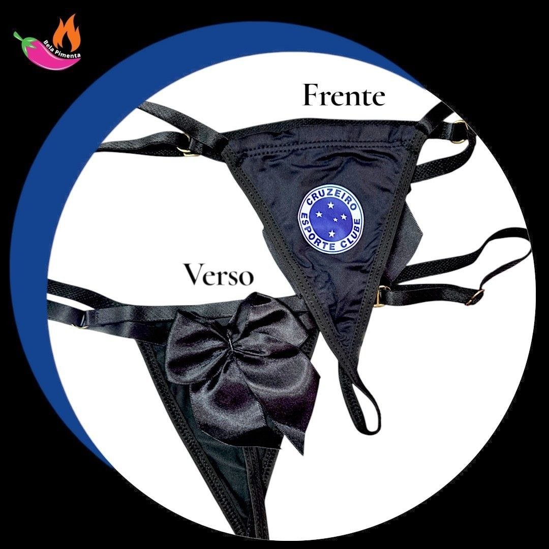 Calcinha Personalizada Times Cruzeiro Preta