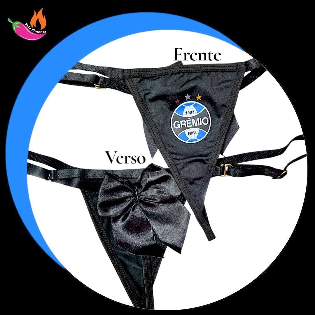 Calcinha Personalizada Times Gremio Preta