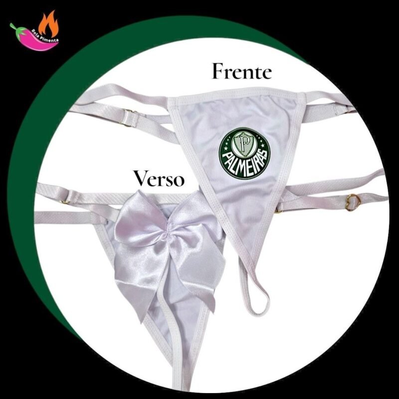 Calcinha Personalizada Times Palmeiras Branca