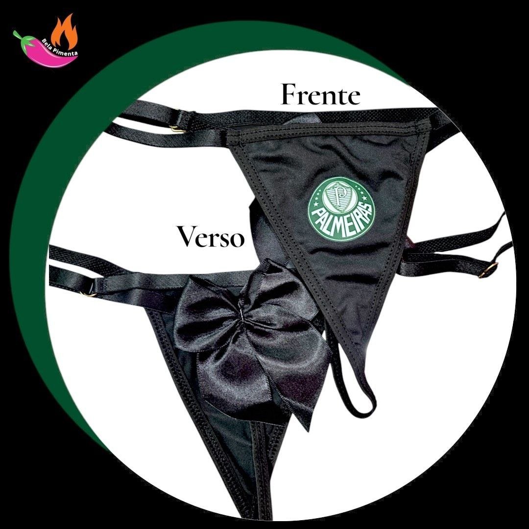 Calcinha Personalizada Times Palmeiras Preta