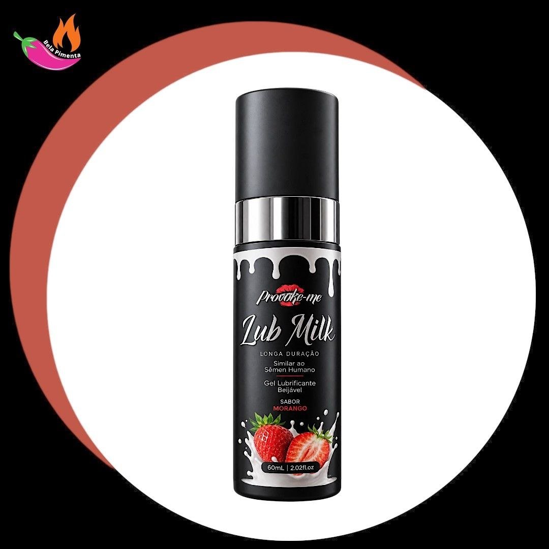 Lubrificante Lub Milk Beijável Morango Com Textura De Sêmen 60ml